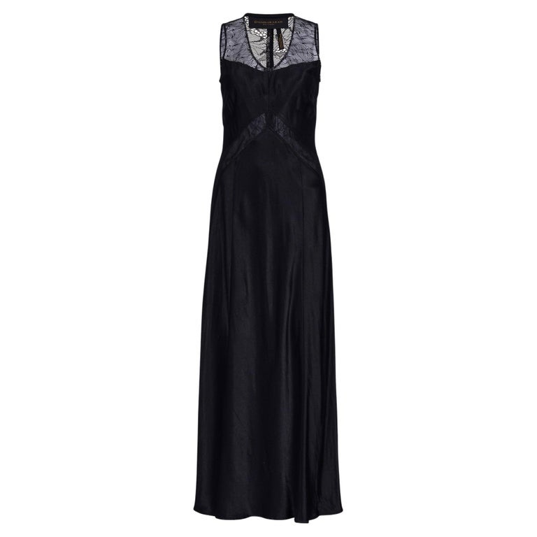 Vintage 2000’s Donna Karan New York Nwt Black Women’s Lace Gown Sleeveless Bead